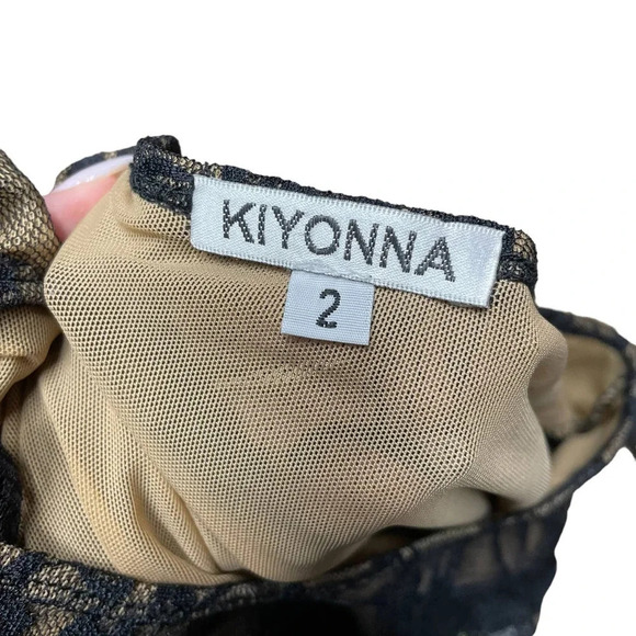 Kiyonna Black Nude‎ Lace Ruched Luna Dress Plus Size 2X - Picture 10 of 12